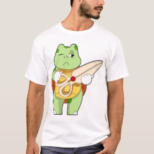 Camiseta Tortuga Como Peluquera Con Tijeras