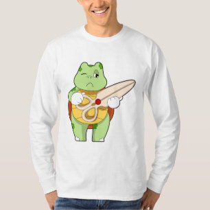 Camiseta Tortuga como peluquero con tijeras