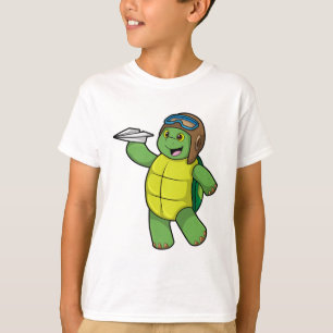 Camiseta Tortuga como piloto con plano de papel