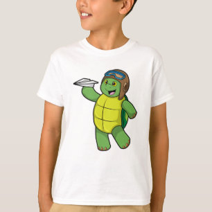 Camiseta Tortuga como piloto con plano de papel