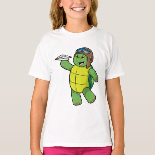 Camiseta Tortuga como piloto con plano de papel