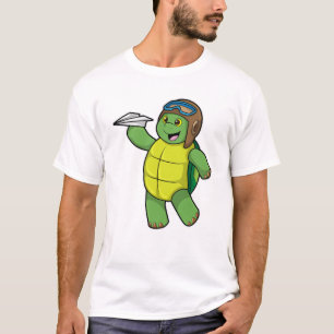 Camiseta Tortuga como piloto con plano de papel
