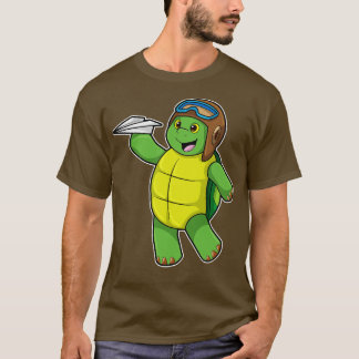Camiseta Tortuga como piloto con plano de papel