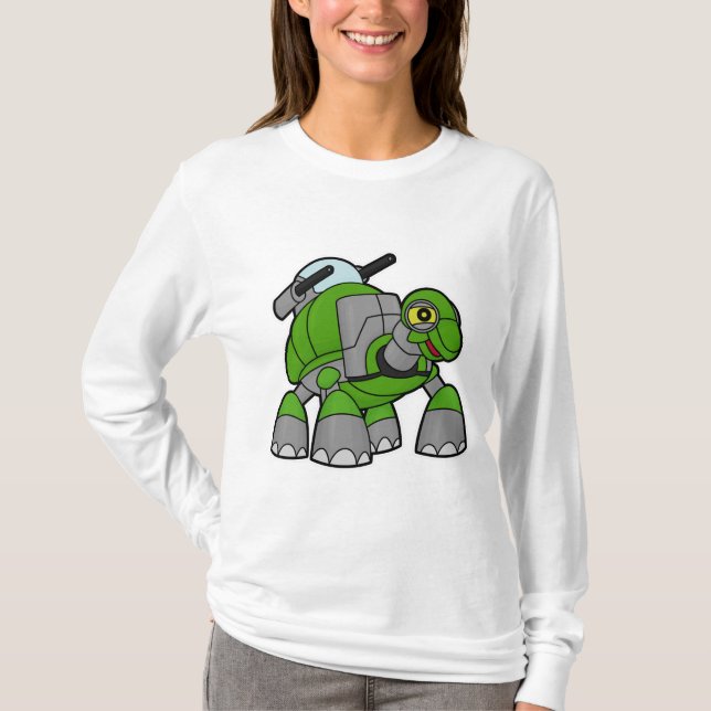 Camiseta Tortuga como robot con cañones (Anverso)
