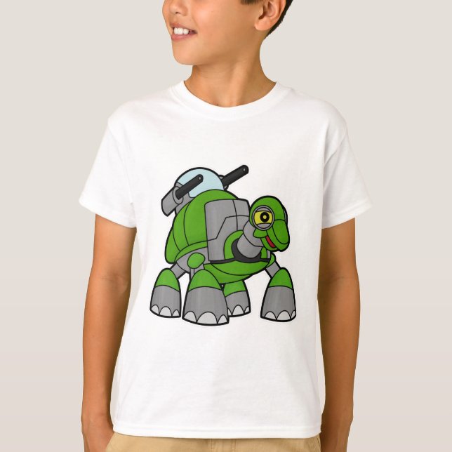 Camiseta Tortuga como robot con cañones (Anverso)