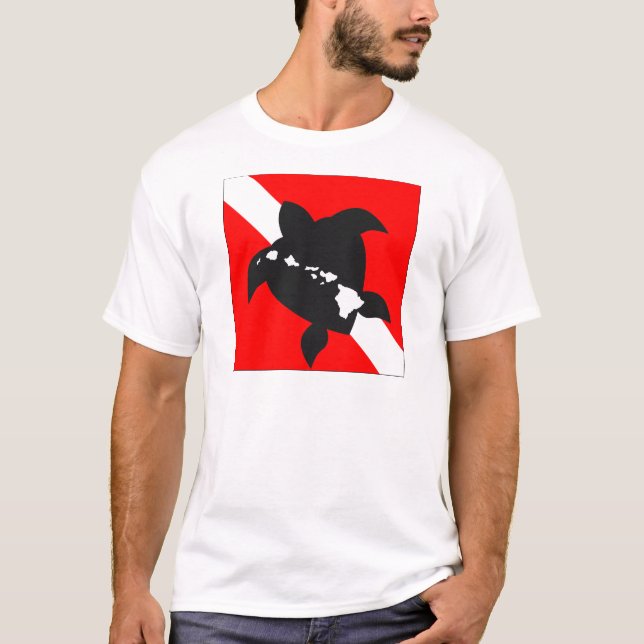 Camiseta Tortuga con bandera de inmersión (Anverso)