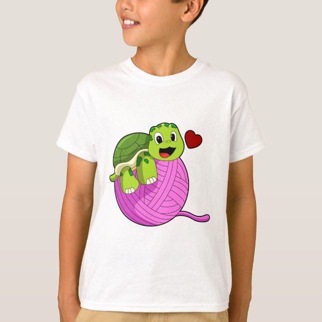 Camiseta Tortuga con bola de lana (Anverso)