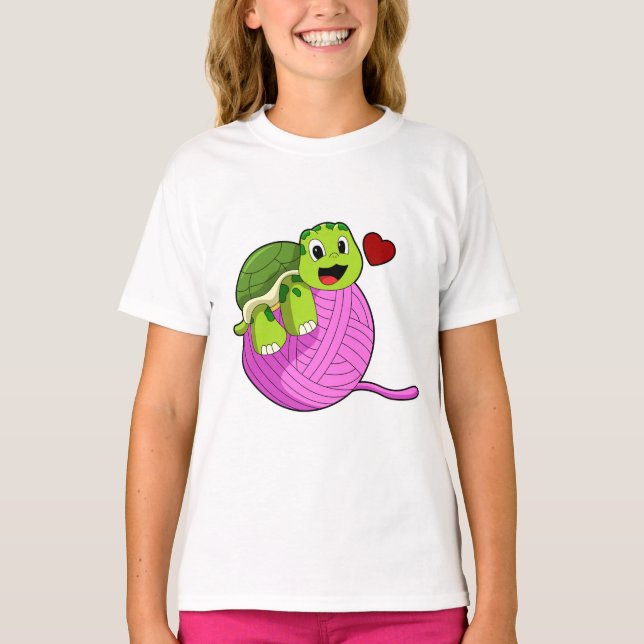 Camiseta Tortuga con bola de lana (Anverso)