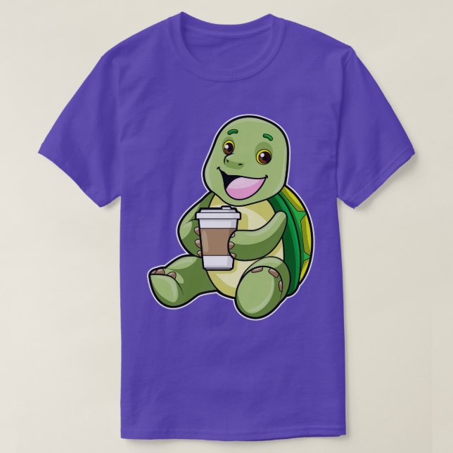 Camiseta Tortuga con café de la concha para irse (Diseño del anverso)