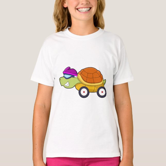 Camiseta Tortuga con caparazón como auto (Anverso)