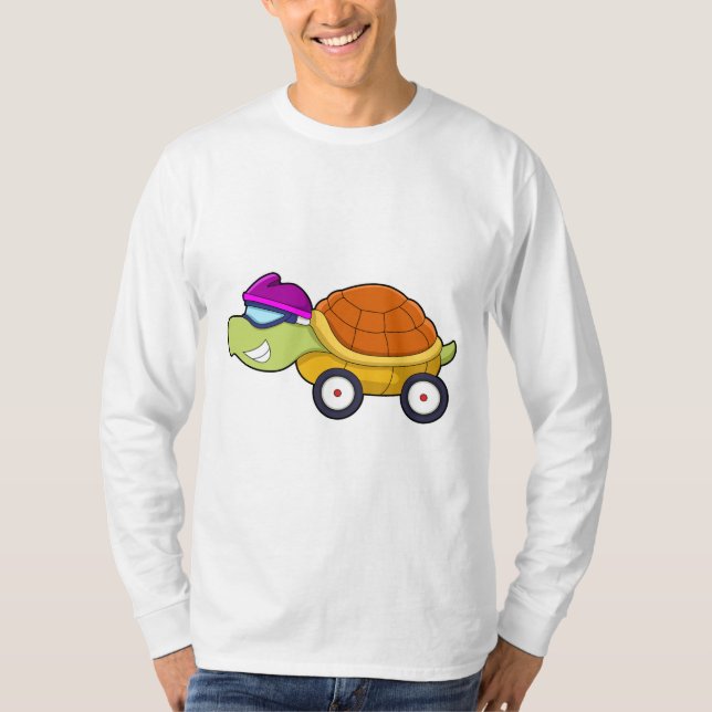 Camiseta Tortuga con caparazón como auto (Anverso)