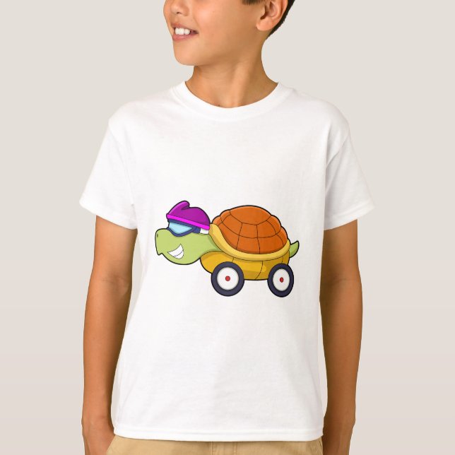 Camiseta Tortuga con caparazón como auto (Anverso)