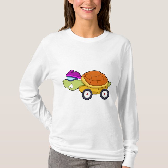 Camiseta Tortuga con caparazón como auto (Anverso)