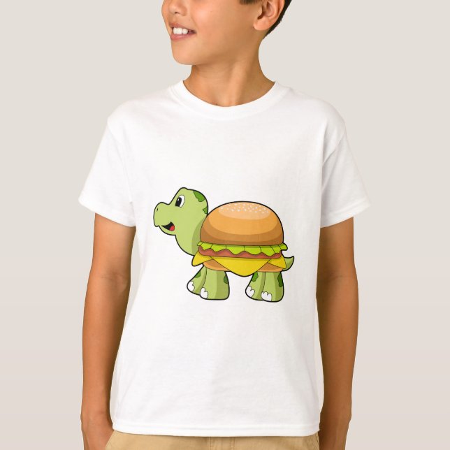 Camiseta Tortuga con caparazón como hamburguesa. PNG (Anverso)