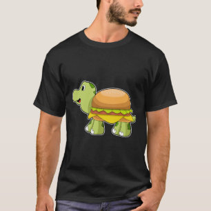 Camiseta Tortuga con caparazón como hamburguesa. PNG