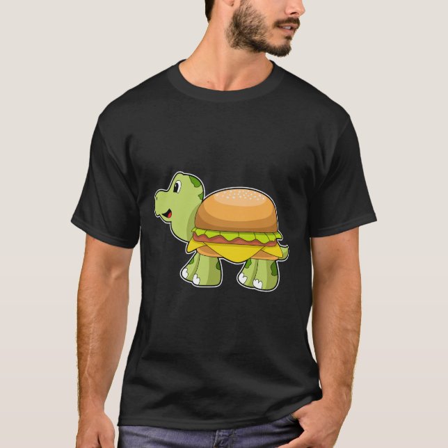 Camiseta Tortuga con caparazón como hamburguesa. PNG (Anverso)