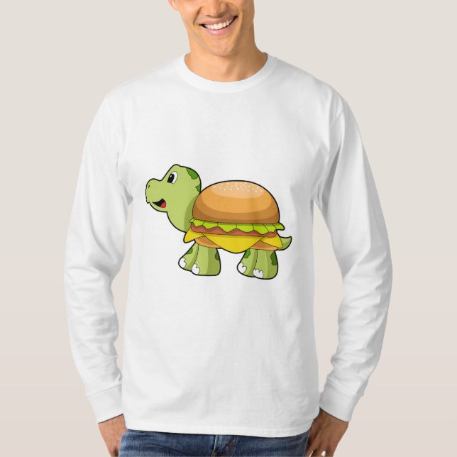 Camiseta Tortuga con caparazón como hamburguesa. PNG (Anverso)