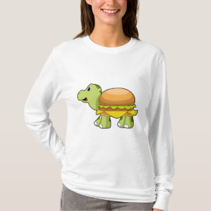Camiseta Tortuga con caparazón como hamburguesa. PNG