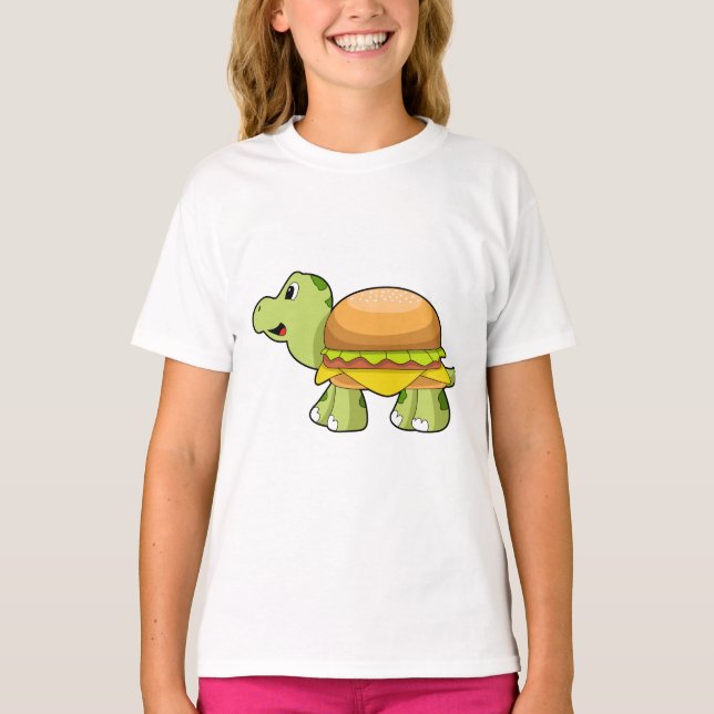 Camiseta Tortuga con caparazón como hamburguesa. PNG (Anverso)