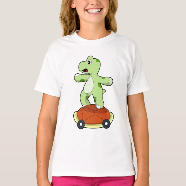 Camiseta Tortuga con caparazón como patineta (Anverso)