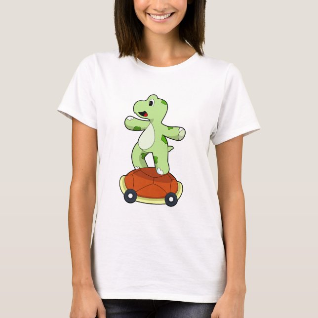 Camiseta Tortuga con caparazón como patineta (Anverso)