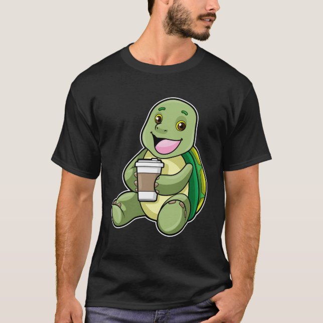 Camiseta Tortuga con caparazón y café a tomar (Anverso)