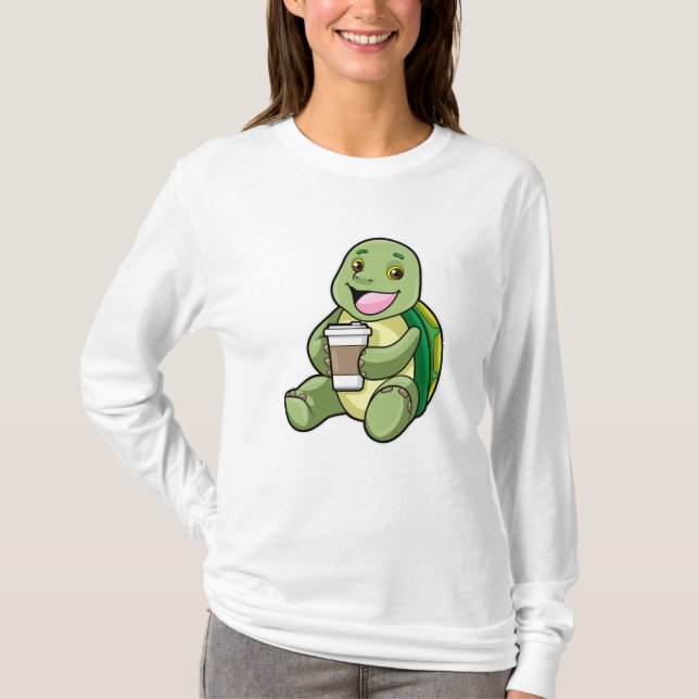 Camiseta Tortuga con caparazón y café a tomar (Anverso)