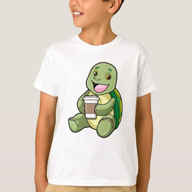 Camiseta Tortuga con caparazón y café a tomar (Anverso)