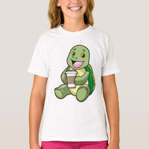Camiseta Tortuga con caparazón y café a tomar