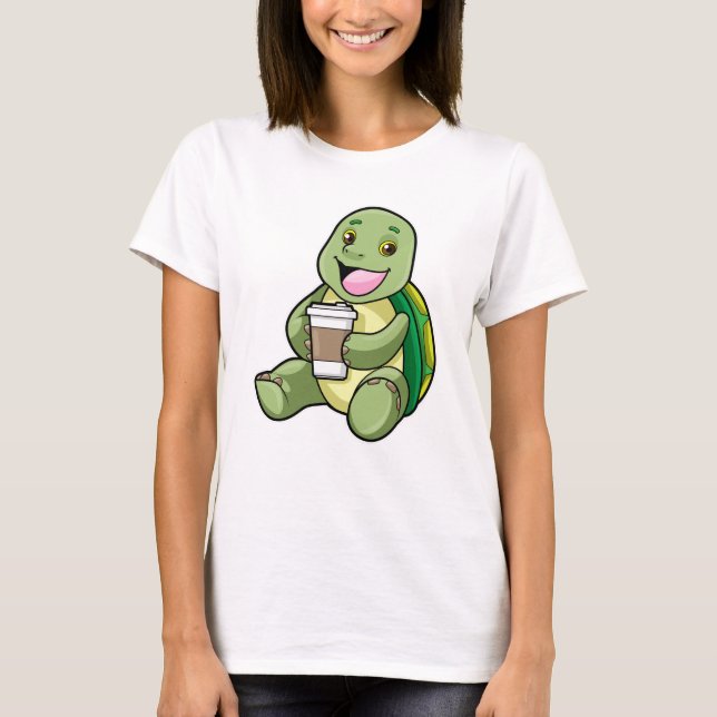 Camiseta Tortuga con caparazón y café a tomar (Anverso)