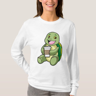 Camiseta Tortuga con caparazón y café a tomar