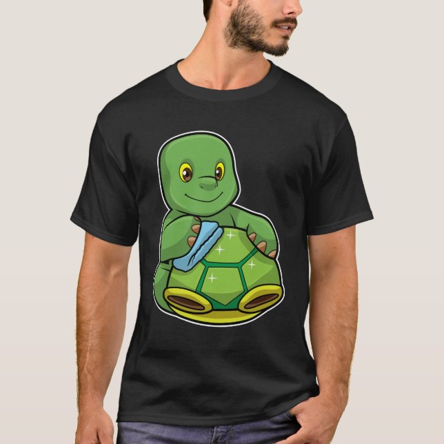 Camiseta Tortuga con caparazón y raya de limpieza (Anverso)