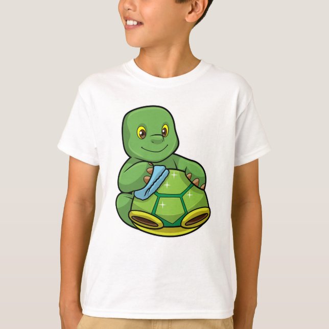 Camiseta Tortuga con caparazón y raya de limpieza (Anverso)