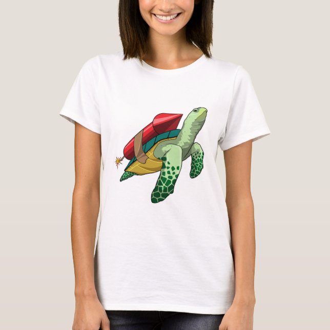 Camiseta Tortuga con cohetes (Anverso)