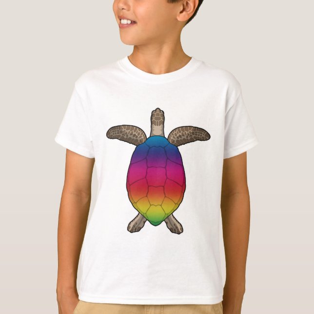 Camiseta Tortuga con colores arcoiris (Anverso)