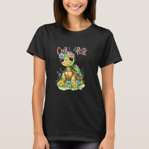 Camiseta tortuga con flores adorables tortugas animales pro