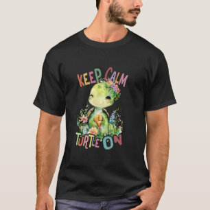 Camiseta tortuga con flores adorables tortugas animales pro