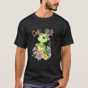 Camiseta tortuga con flores adorables tortugas animales pro