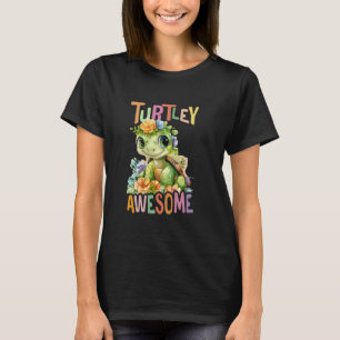 Camiseta tortuga con flores tortugas adorables tortuga impr