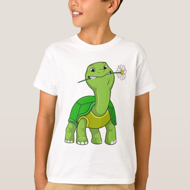 Camiseta Tortuga con margarita florida (Anverso)