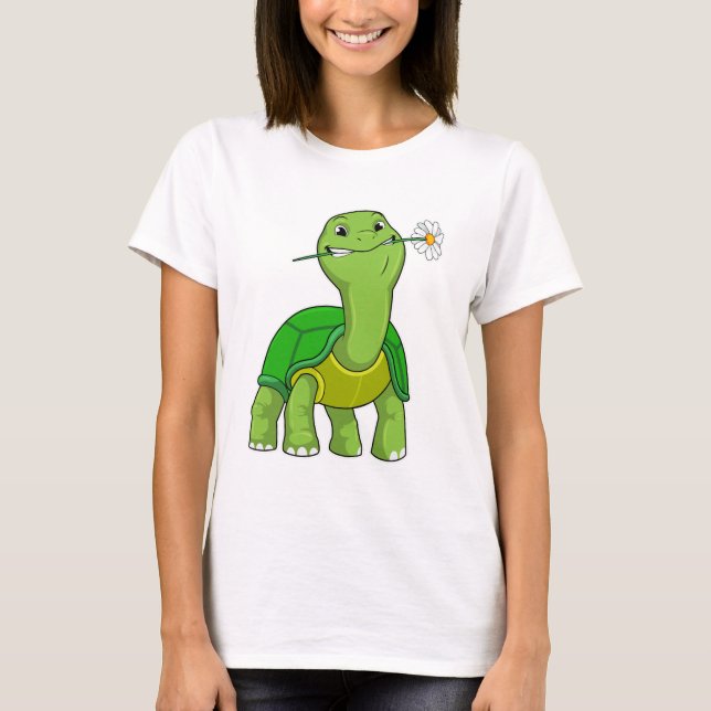 Camiseta Tortuga con margarita florida (Anverso)