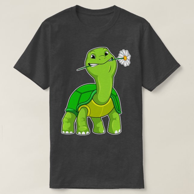 Camiseta Tortuga con margarita florida (Diseño del anverso)