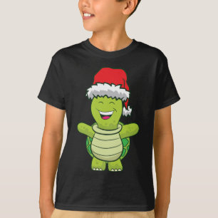 Camiseta Tortuga con Navidades de Tortuga de Santa Hat