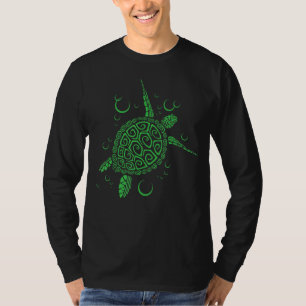 Camiseta Tortuga Con Ondas Azules Entusiasta De La Turba Am