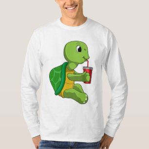 Camiseta Tortuga con taza para beber con paja