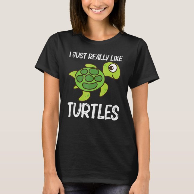 Camiseta Tortuga Cuta Para Hombres Mujeres Reptiles De Tort (Anverso)