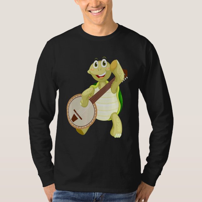 Camiseta Tortuga de Banjo jugando al banjo (Anverso)