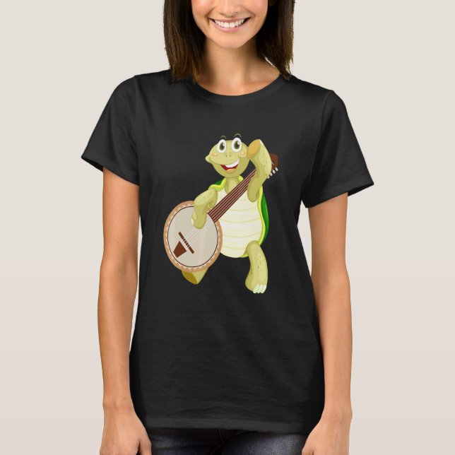 Camiseta Tortuga de Banjo jugando al banjo (Anverso)