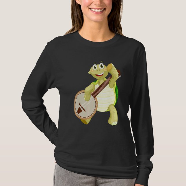 Camiseta Tortuga de Banjo jugando al banjo (Anverso)