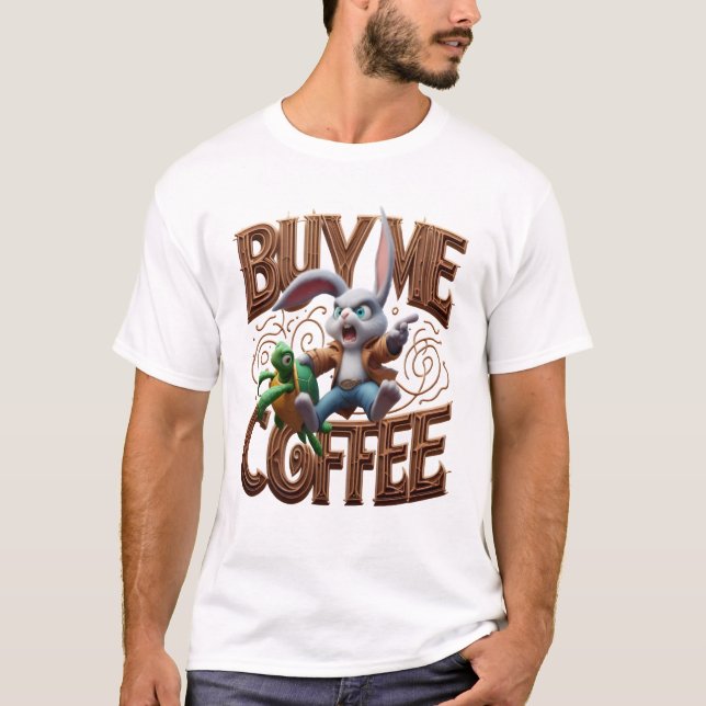 Camiseta Tortuga de carreras de conejitos rápida me compra  (Anverso)